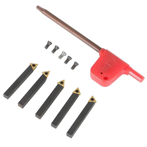 1/4 Inch Indexable Carbide Turning Tool Holder Set Lathe Turning Tools for Finishing Operations with 5 Carbide Inserts in Saudi Arabia