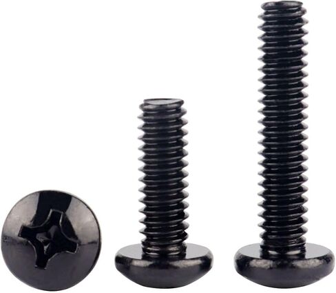 #6-32 × 1/2 "مسامير آلة رأس Phillips Pan ، 304 من الفولاذ المقاوم للصدأ 18-8 ، خيط UNC الخشن الكامل ، 50pcs الانتهاء من الأسود in Saudi Arabia