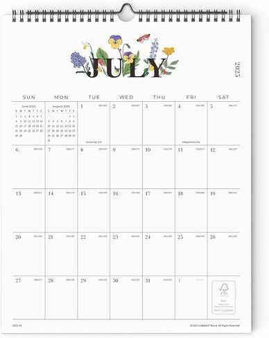 Cabbrix Mini Calendar 2025-2026 تقويم الحائط ، 18 شهرًا ، يمتد التقويم من يوليو 2025 إلى ديسمبر 2026 ، مخطط شهري يبلغ 6 × 9 بوصة لتنظيم المنازل المدرسية in Kuwait