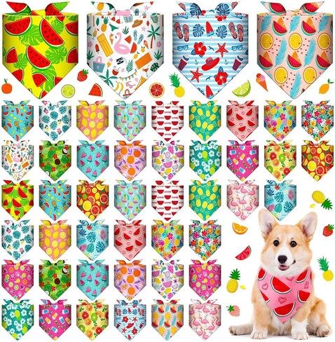 48 Pcs 4th of July Dog Bandanas Bulk Patriotic Bandana to Dog Independence Day Puppy Triangle Scarf Bibs Adjustable Washable Scarves for Small Medium Pet Independence Day Costume Accessory in Saudi Arabia