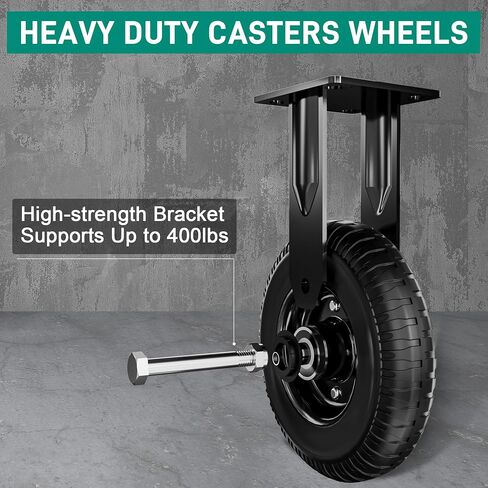 6 Inch Heavy Duty Caster Wheels Set of 4 (2 Swivel & 2 Fixed), 330lb Capacity per Wheel, Solid Rubber Knobby Tread for Workbench, Cart, Dolly, Trolley, Wagon, Chicken Coop, and Outdoor Use in Saudi Arabia