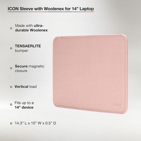 غلاف أيقونة incase مع Woolenex - MacBook Pro 14 Inge Case - 2024 ، 2023 ، 2022 ، 2021 ، M4 ، M3 ، M2 ، M1 - حالة MacBook المجهزة ، كمبيوتر محمول ، غطاء صلب ، متين ، خفيف الوزن - Huntmaster Green in Saudi Arabia