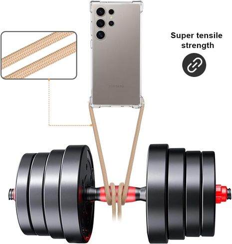 بالنسبة ل Samsung Galaxy S25+ Crossbody مع حبل الكتف القابل للتعديل لـ Galaxy S25 بالإضافة إلى غطاء مصد TPU الناعم الصافي للنساء ، فإن علبة الهاتف المضادة للنساء لـ Samsung S25 Plus - Beige in Kuwait