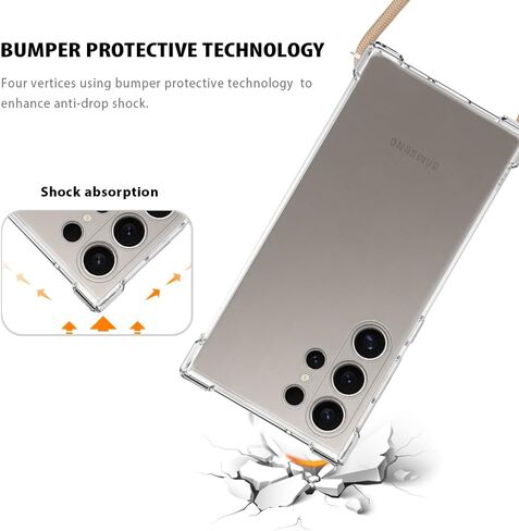 بالنسبة ل Samsung Galaxy S25+ Crossbody مع حبل الكتف القابل للتعديل لـ Galaxy S25 بالإضافة إلى غطاء مصد TPU الناعم الصافي للنساء ، فإن علبة الهاتف المضادة للنساء لـ Samsung S25 Plus - Beige in Kuwait