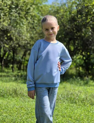 Arshiner Girls Crewneck Sweatshirt Tops Long Sleeve Pullover Tops إسقاط بلوزات كتف بلوك كتلة مضلعة لمدة 5-14 سنوات in Saudi Arabia
