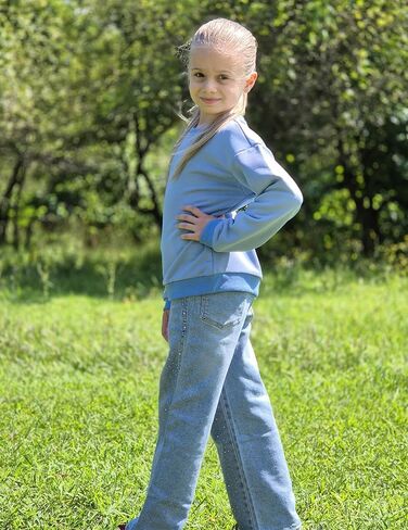 Arshiner Girls Crewneck Sweatshirt Tops Long Sleeve Pullover Tops إسقاط بلوزات كتف بلوك كتلة مضلعة لمدة 5-14 سنوات in Saudi Arabia