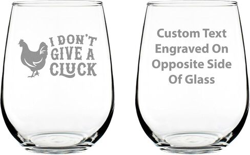 Don't Give a Cluck - Stemless Chicken Wine Glass for Women - Cute Funny Wine Gift Idea - Unique Personalized Glasses for Birthday in Kuwait