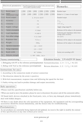 HSTS40 INPUT ± 200A ± 500A ± 800A ± 1000 ± 1500A ± 2000a الإخراج 2.5 ± 0.625V الجهد الفردي +5V 1 ٪ DC-25KHz المستشعر الحالي CURRESS (2000A) in Kuwait