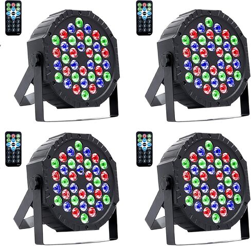 Strobe 36 DJ LED Par Light ، RGB Party Lights with Sound Actived DMX Control Dance Dance Uplighting for Christmas Halloween Wedding Party Disco Club Lighting (4 حزم) in Kuwait