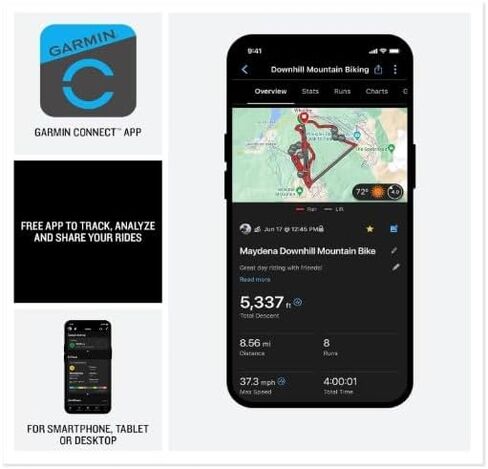 Garmin Edge MTB GPS Bike Computer مع مقاييس الدراجات الجبلية ، وخرائط Trail و Topo ، ونظام تحديد المواقع العالمي متعدد النطاق ، والملاحة ، و MTB يتصاعد مع Wearble4U PowerBank in Saudi Arabia