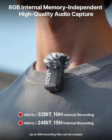 Boya Boyamic 2 microphones اللاسلكية لجهاز iPhone 15-16/Android/PC/Camera ، إلغاء ضوضاء الذكاء الاصطناعي ، تسجيل داخلي عائم 32 بت ، شاشة تعمل باللمس AMOLED ، بطارية 984 قدم 54H مع حالة الشحن (مع MIC مقطع) in Saudi Arabia