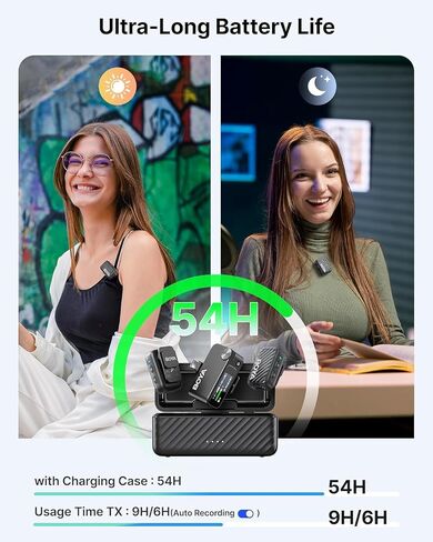 Boya Boyamic 2 microphones اللاسلكية لجهاز iPhone 15-16/Android/PC/Camera ، إلغاء ضوضاء الذكاء الاصطناعي ، تسجيل داخلي عائم 32 بت ، شاشة تعمل باللمس AMOLED ، بطارية 984 قدم 54H مع حالة الشحن (مع MIC مقطع) in Saudi Arabia