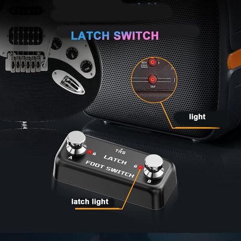 Dual Footswitch Latch Pedal 2-Way Pedal Foot Switch Controller Ampero Switch 6.35 mm, Latch Tap Switch For Guitar Effect Pedal in Kuwait