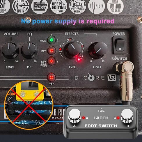 Dual Footswitch Latch Pedal 2-Way Pedal Foot Switch Controller Ampero Switch 6.35 mm, Latch Tap Switch For Guitar Effect Pedal in Kuwait