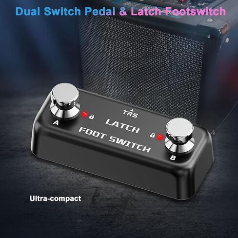 Dual Footswitch Latch Pedal 2-Way Pedal Foot Switch Controller Ampero Switch 6.35 mm, Latch Tap Switch For Guitar Effect Pedal in Kuwait