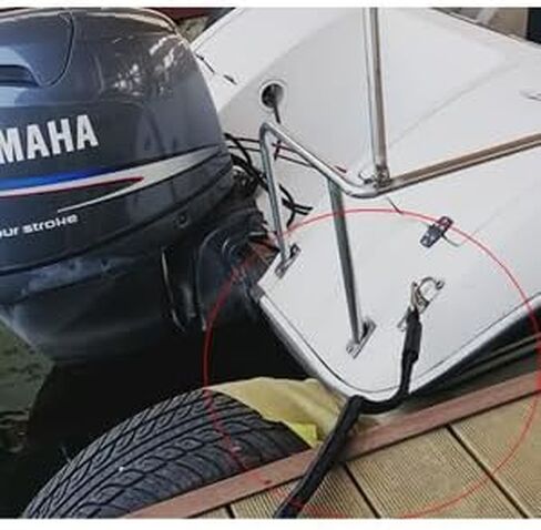 Boat Bungee Dock Lines, Mooring Rope with Stainless Steel Clip,Boat Ropes for Docking, Boat Accessories, Suit for PWC, Kayak, Jet Ski, Seadoo, WaveRunner, Pontoon, Bass Boat, 4ft (Black) in Saudi Arabia