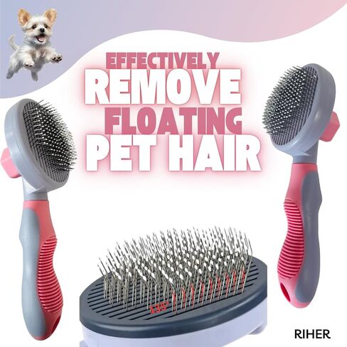 Dog & Cat Brush - أداة الاستمالة والتسلق للحيوانات الأليفة للشعر الطويل والقصير - مشط Deshedding للفراء الفضفاض - مزيل الشعر الاحترافي للحيوانات الأليفة (الأزرق) in Saudi Arabia
