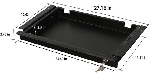 Pull-Out Desk Drawer - Office Storage Organizer Mounts Easily, Space-Saving Slide-Out Drawer for Under Desk (23.22 in Internal Width) in Saudi Arabia