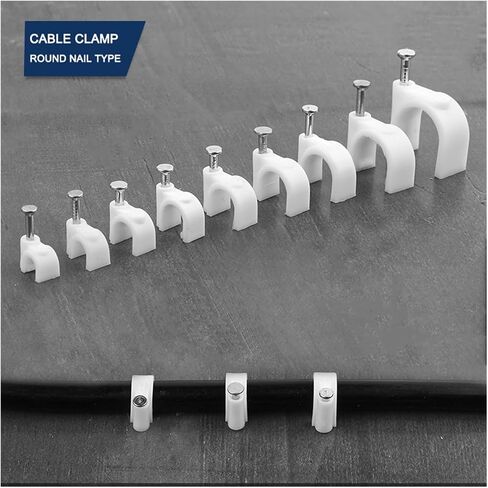 100PCS Circle Nail Clip Wire Management Clamp Fixing Round Steel Nail Wall Hanging Cable Clips 4/5/6/7/8/9/10/12mm(Size:4mm 100PCS) in Saudi Arabia