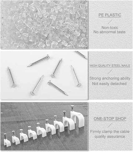 100PCS Circle Nail Clip Wire Management Clamp Fixing Round Steel Nail Wall Hanging Cable Clips 4/5/6/7/8/9/10/12mm(Size:4mm 100PCS) in Saudi Arabia