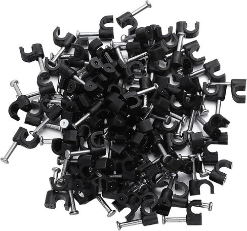 100 Pcs Wire Holders Cords Cable Fixer Wire Buckle Cable Wire Clips Wire Staples Cord Clips Cord Organizer Clips(Size:1.8X1.3cm) in Saudi Arabia