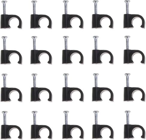 100pcs Clips Cable Nail Wire Cord for Wall Organizer Management with Holder Cords Nails(Size:4mm), Black in Saudi Arabia