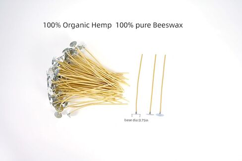 Candle Wick, Pre-Waxed Wicks with 100% Beeswax, 12 Inch Candle Wicks for Candle Making. (12inch) in Saudi Arabia