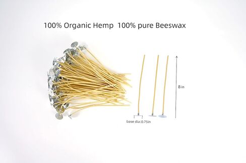Candle Wick, Pre-Waxed Wicks with 100% Beeswax, 12 Inch Candle Wicks for Candle Making. (12inch) in Saudi Arabia