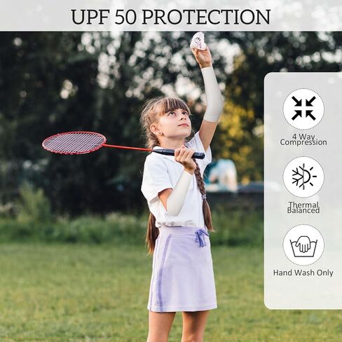 4 Pairs Kids Arm Sleeves, UV Sun Protection Arm Sleeves for Men Women Upf 50 Compression Cooling Sleeves Outdoor Sport Breathable Elastic Ice Sleeve for Youth Boys Girls Sports (Black, White) in Saudi Arabia