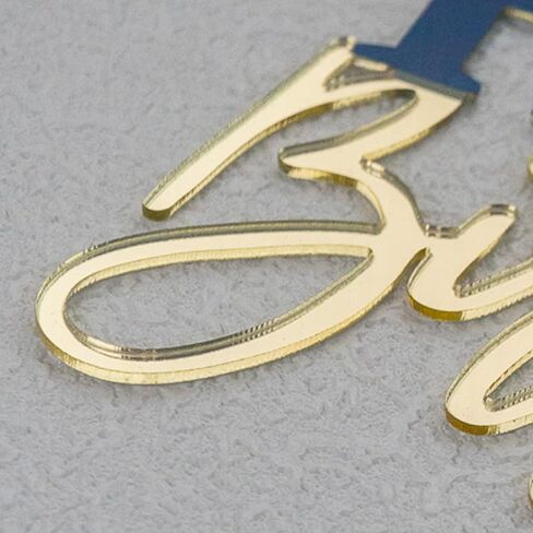 أكريليك الذهب كعكة عيد ميلاد سعيد أعلى ، 7.5 "× 6" ديكور كعكة عيد ميلاد قوس قزح (الذهب) in Kuwait