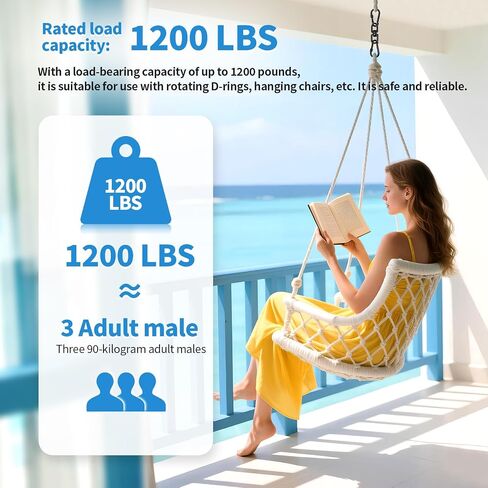 Aheucndg Heavy Duty 1200 lb Capacity Swivel Ring Double Ended Swivel Eye Hook, 304 Stainless Steel 1Pack Swivel Hooks + 2Pack Snap Hook, Easy Installation for Hanging Chair, Hammock, Boxing Bag, Gym in Kuwait