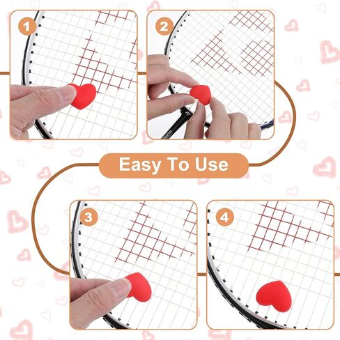 12pcs Dampener Tennis Racquet, Tennis Racket Shock Absorbers, Tennis Dampener for Racket, Heart Shape Tennis Vibration Dampeners, Silicone Tennis Shock Absorber for Racket, Multicolor in Saudi Arabia