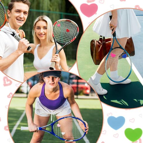 12pcs Dampener Tennis Racquet, Tennis Racket Shock Absorbers, Tennis Dampener for Racket, Heart Shape Tennis Vibration Dampeners, Silicone Tennis Shock Absorber for Racket, Multicolor in Saudi Arabia