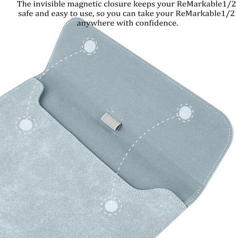 Sleeve Bag Suede Leather for 10.3" Remarkable 2 Paper Tablet (2020 Release), Portable Water Repellent Protective Case with Pen Loop and Magnetic Closure (Gray) in Saudi Arabia