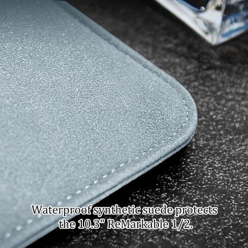 Sleeve Bag Suede Leather for 10.3" Remarkable 2 Paper Tablet (2020 Release), Portable Water Repellent Protective Case with Pen Loop and Magnetic Closure (Gray) in Saudi Arabia