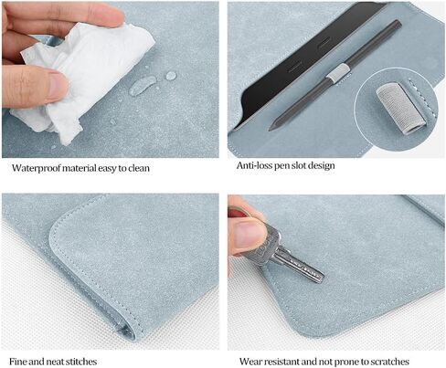 Sleeve Bag Suede Leather for 10.3" Remarkable 2 Paper Tablet (2020 Release), Portable Water Repellent Protective Case with Pen Loop and Magnetic Closure (Gray) in Saudi Arabia