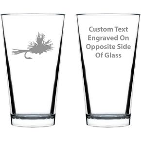 Fly Fishing Pint Glass for Beer - Unique Flyfishing Themed Gifts for Fishermen - 16 oz Glasses in Saudi Arabia