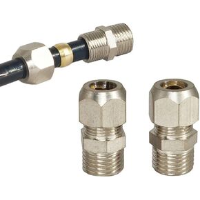 1pcs 1/8 "" 1/4 "" 3/8 "" 1/2 "Thread 4 6 8 10 12 14 16mm tube brass adapter compression forting tube compression (12mm ، 1/4") in Kuwait