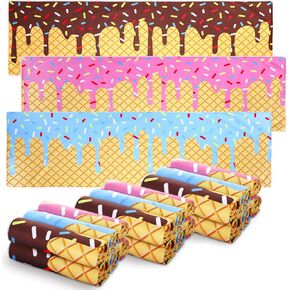 Breling 18 Pcs Ice Cream Drip Baseball Cooling Towel 40 x 12 Inch Ice Cream Cooling Towel Breathable Chilly Sport Rags Absorbent Chilly Washcloth for Sport Party Favors Team Gift in Saudi Arabia