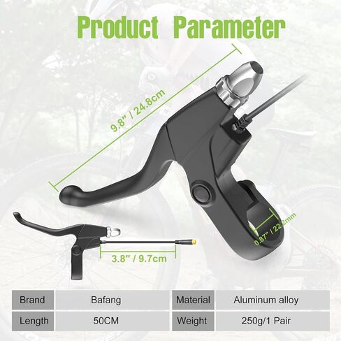BAFANG Electric Bike Brake Levers, One Pair Waterproff Brake Levers Handle Bar Grips Ebike Conversion Kit, Cut Off Power Brakes Ebike Parts for BBS02/01 HD Mid Drive Motor & Hub Motor in Saudi Arabia