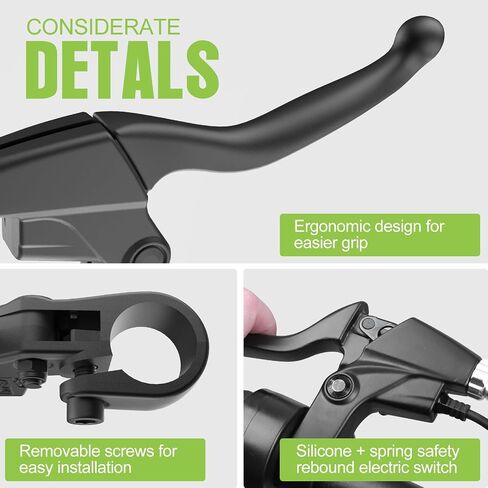 BAFANG Electric Bike Brake Levers, One Pair Waterproff Brake Levers Handle Bar Grips Ebike Conversion Kit, Cut Off Power Brakes Ebike Parts for BBS02/01 HD Mid Drive Motor & Hub Motor in Saudi Arabia