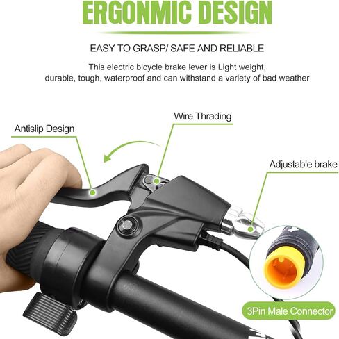BAFANG Electric Bike Brake Levers, One Pair Waterproff Brake Levers Handle Bar Grips Ebike Conversion Kit, Cut Off Power Brakes Ebike Parts for BBS02/01 HD Mid Drive Motor & Hub Motor in Saudi Arabia
