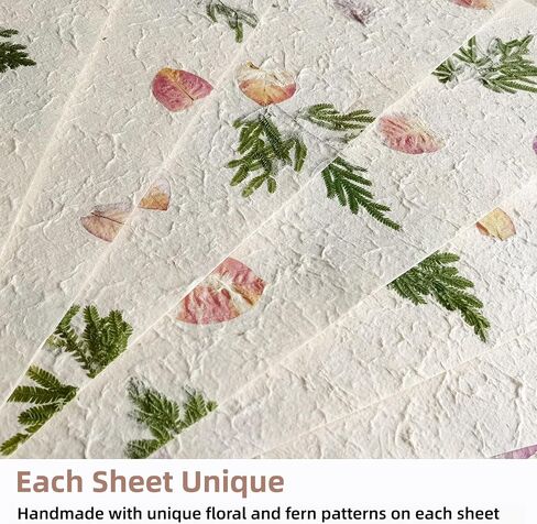 ANXINZENITH Handmade Botanical Craft Paper - 10 Sheets 15x22 Inch Acid-Free Art Paper for Watercolor,Wedding Invites,Scrapbooking - Vintage Textured Designs for DIY,Gift Wrapping & Cultural Projects in Saudi Arabia
