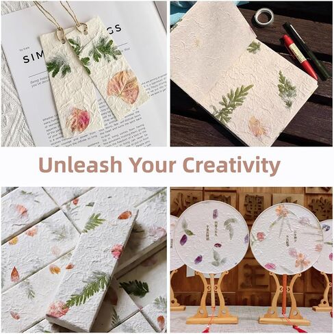 ANXINZENITH Handmade Botanical Craft Paper - 10 Sheets 15x22 Inch Acid-Free Art Paper for Watercolor,Wedding Invites,Scrapbooking - Vintage Textured Designs for DIY,Gift Wrapping & Cultural Projects in Saudi Arabia