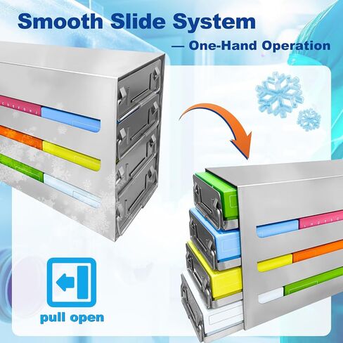 Stainless Steels 16-Well (4x4) Freezer Rack, Dimensions about 21.65*5.51*9.13 in, Upper Access Drawer for Cryogenic Box Storage and Organization, Storage Boxes Sold Seperately, 1 Piece/Case in Saudi Arabia