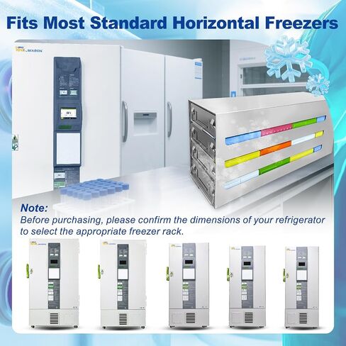 Stainless Steels 16-Well (4x4) Freezer Rack, Dimensions about 21.65*5.51*9.13 in, Upper Access Drawer for Cryogenic Box Storage and Organization, Storage Boxes Sold Seperately, 1 Piece/Case in Saudi Arabia