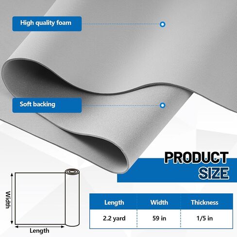 1/5'' Thick 59 x 78 Inch Foam Padding with Scrim Backing Automotive Headliner Fabric Upholstery Foam for Home, Automotive Upholstery and Crafts in Saudi Arabia
