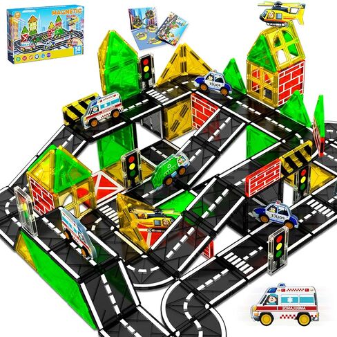 ألعاب الديناصورات البلاط المغناطيسي للأطفال 3-5 ، عالم الديناصورات الحمم البركانية مجموعة ماغنونات للأطفال الذين تتراوح أعمارهم in Kuwait