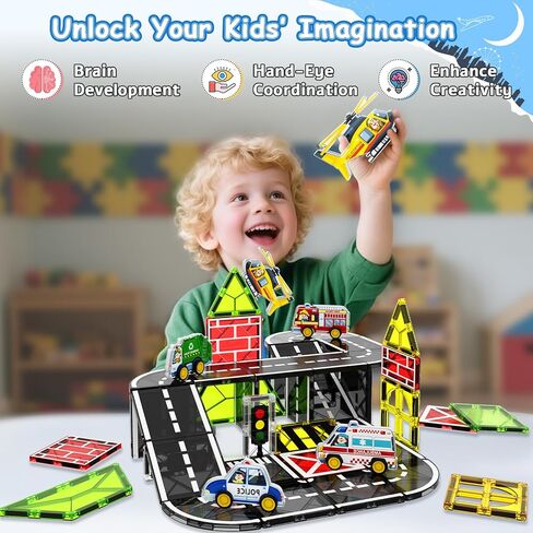 ألعاب الديناصورات البلاط المغناطيسي للأطفال 3-5 ، عالم الديناصورات الحمم البركانية مجموعة ماغنونات للأطفال الذين تتراوح أعمارهم in Kuwait