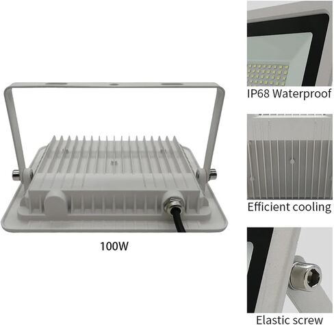 Caarla Dolllight 1pcs White L+E+D Light Light 10W 20W 30W 50W 100W IP68 Water.Proof Garden Garden Lighting Spotlight Wall Lights Shell 220V (175V-265V) (Cold Light-6000K ، 10W) in Kuwait